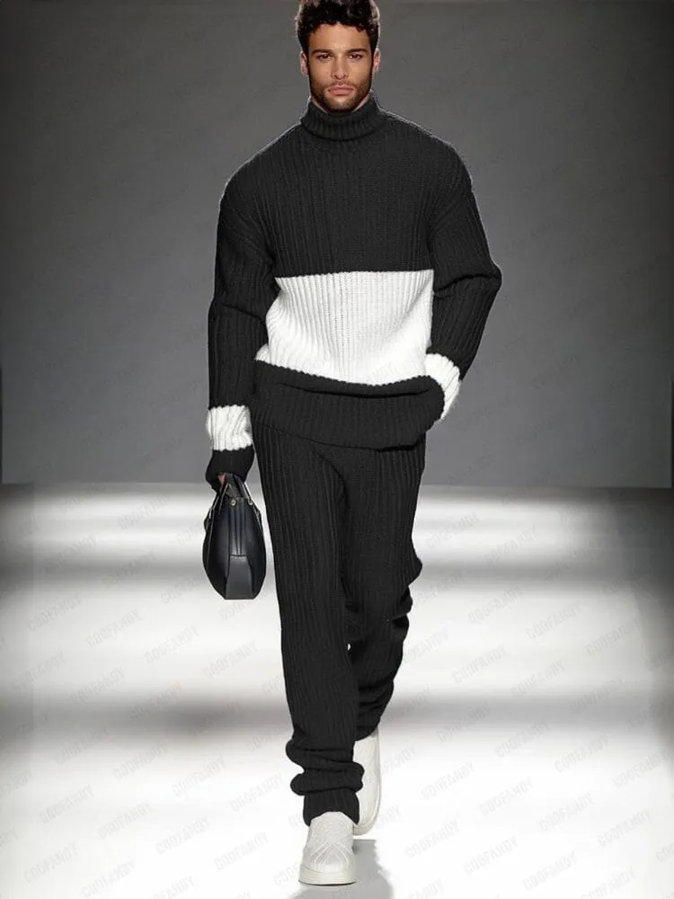 Smart Casual Color-Block Knit Set sold by Coofandy product image thumbnail 2