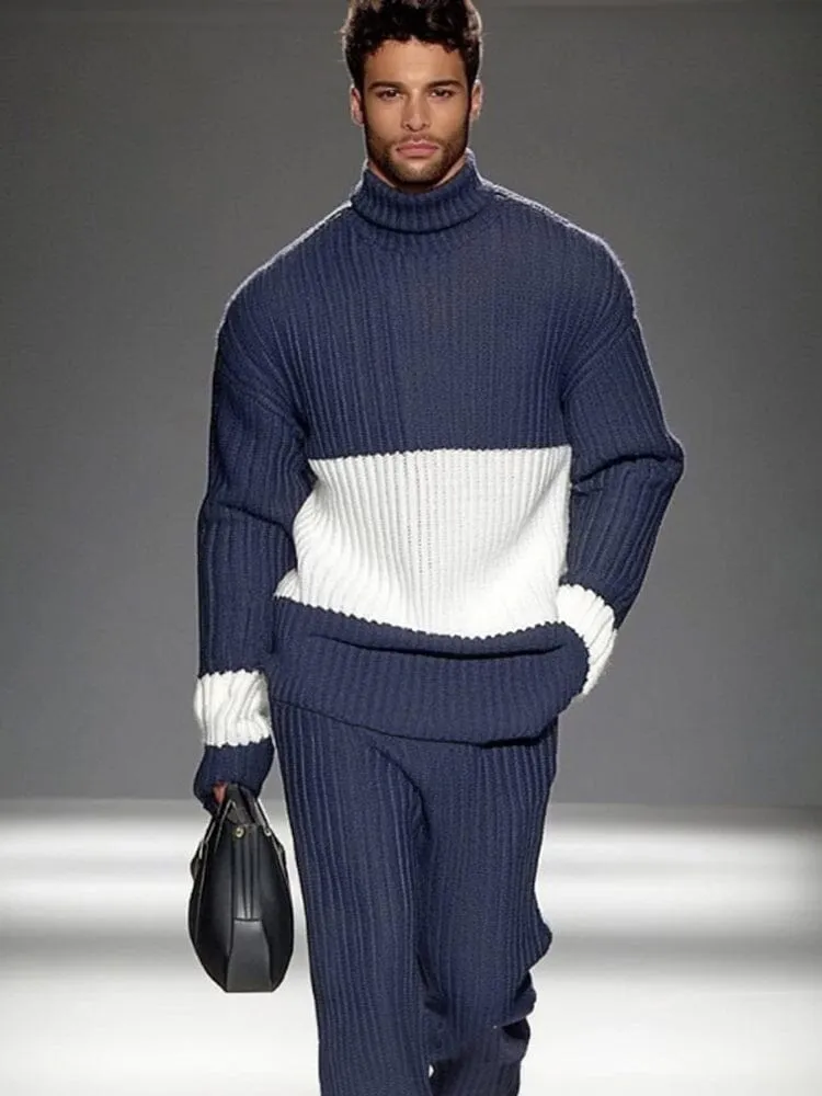 Smart Casual Color-Block Knit Set sold by Coofandy product image thumbnail 3