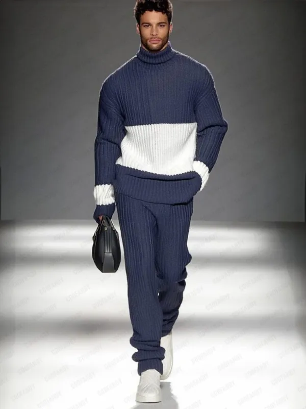 Smart Casual Color-Block Knit Set sold by Coofandy