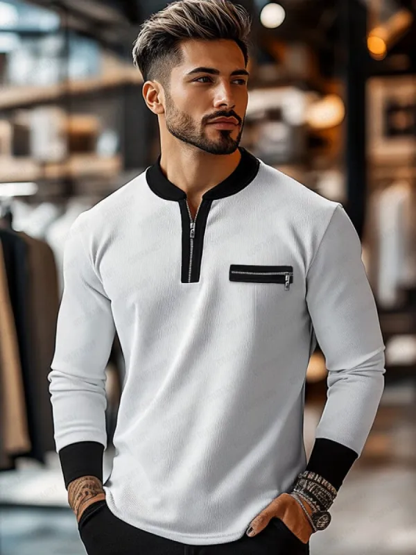 Urban Utility Color-Block Top sold by Coofandy