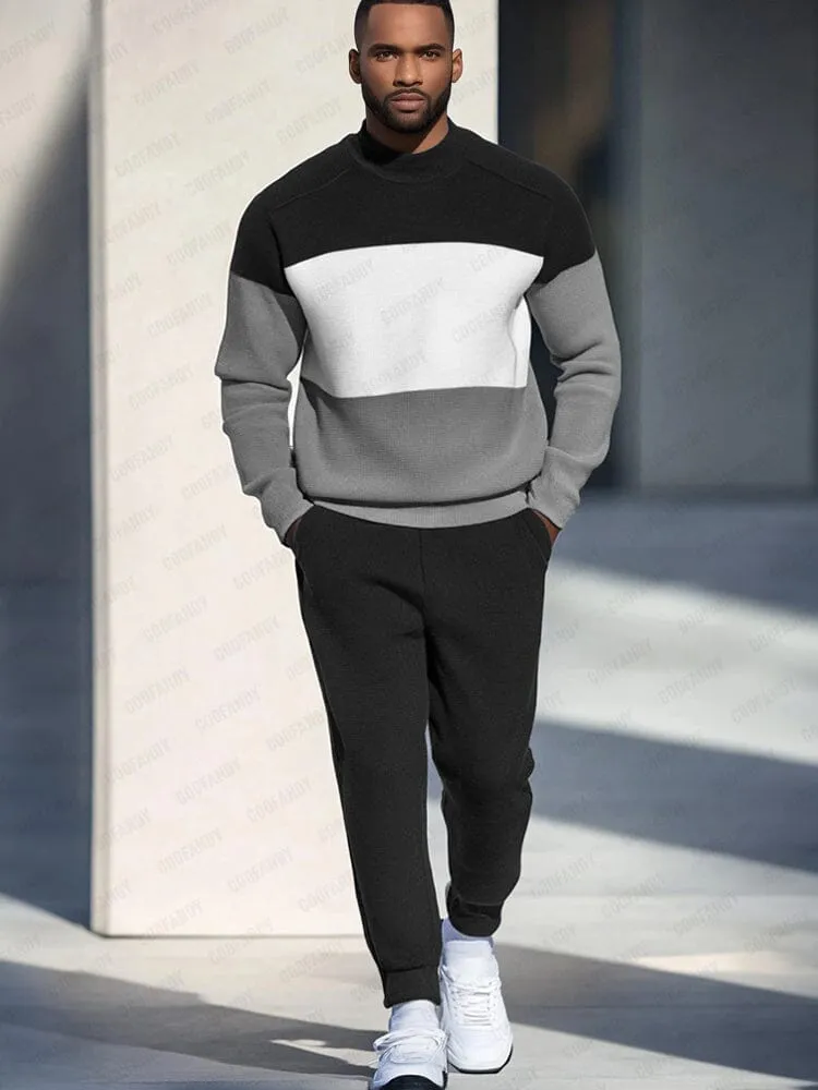 Leisure Colorblock Sweatsuit Set sold by Coofandy product image thumbnail 2