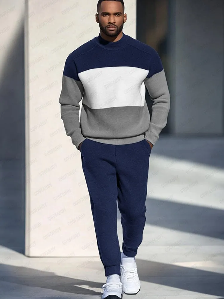 Leisure Colorblock Sweatsuit Set sold by Coofandy