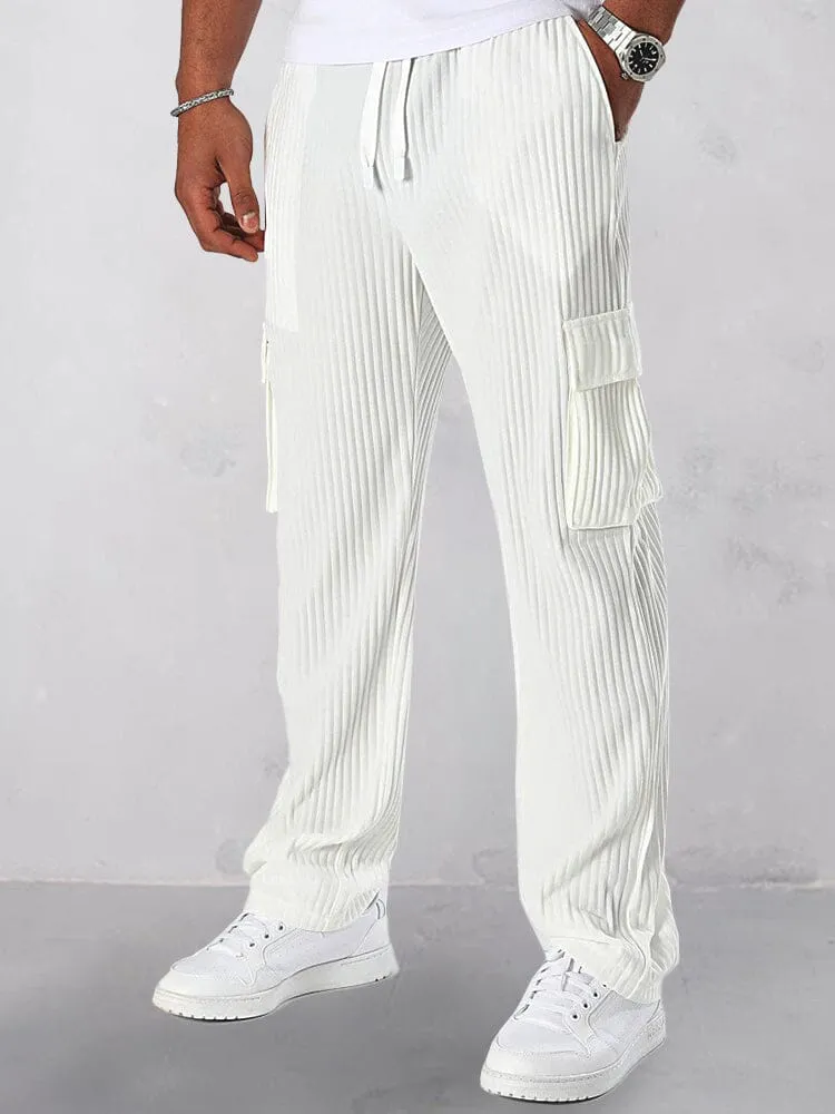 Athleisure Pit-Stripe Cargo Pants sold by Coofandy product image thumbnail 4