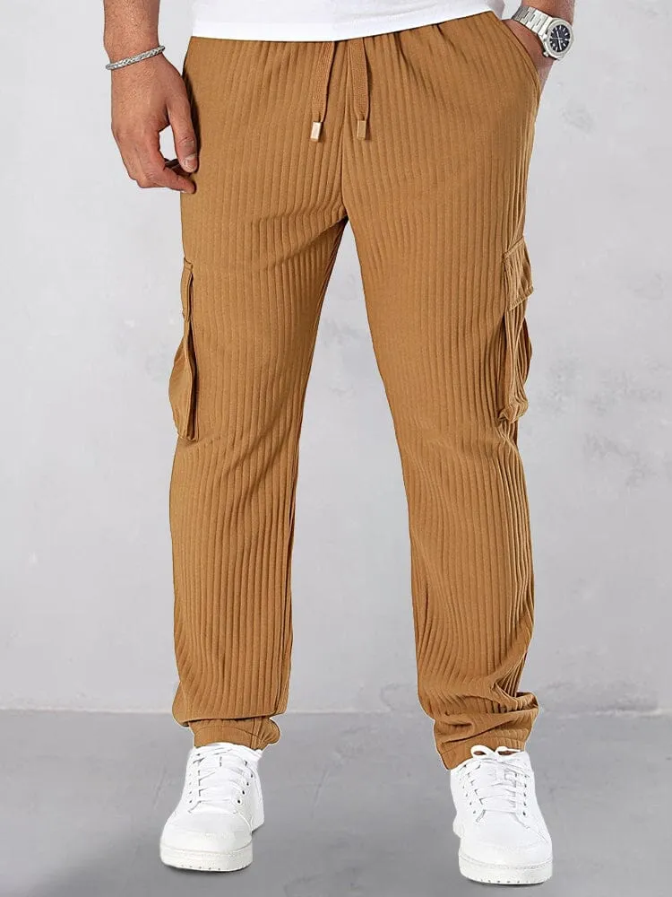 Athleisure Pit-Stripe Cargo Pants sold by Coofandy product image thumbnail 5