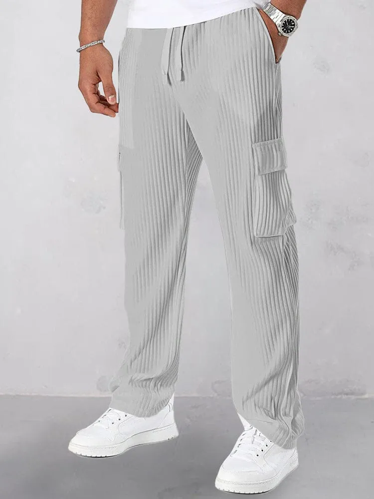 Athleisure Pit-Stripe Cargo Pants sold by Coofandy product image thumbnail 3