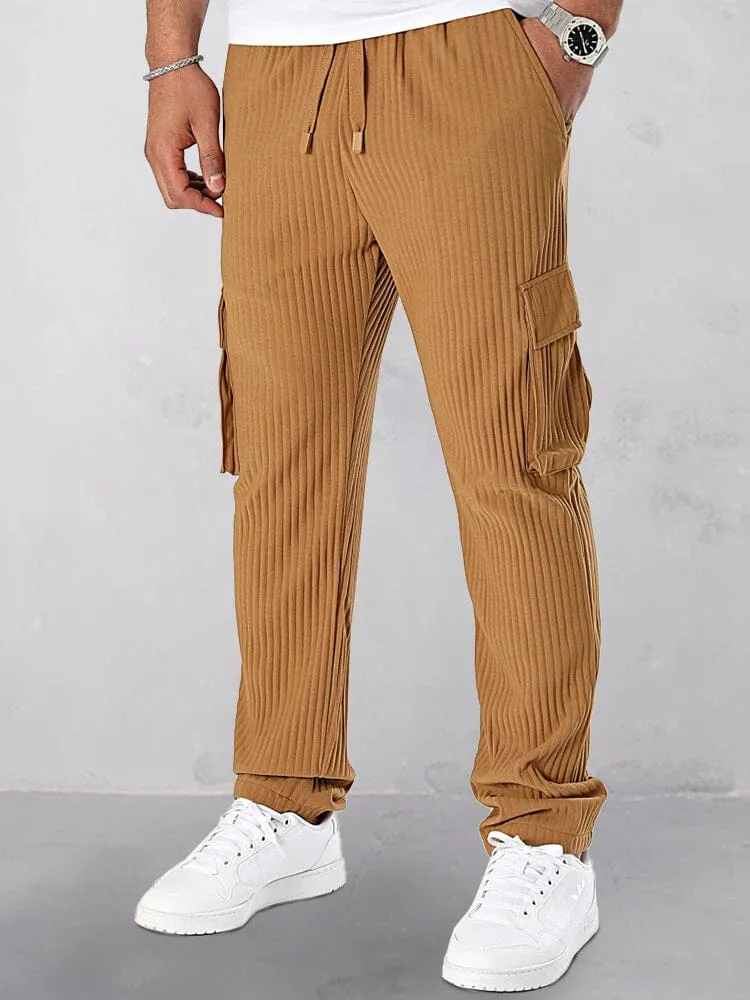 Athleisure Pit-Stripe Cargo Pants sold by Coofandy