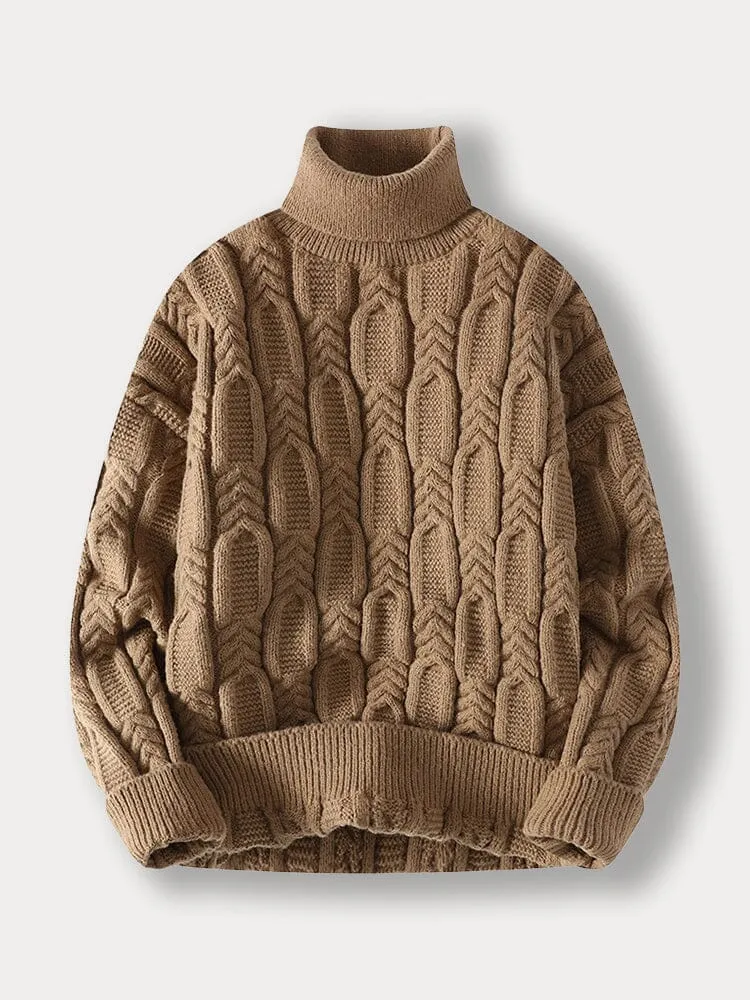 Turtleneck Cable Knit Sweater sold by Coofandy product image thumbnail 2