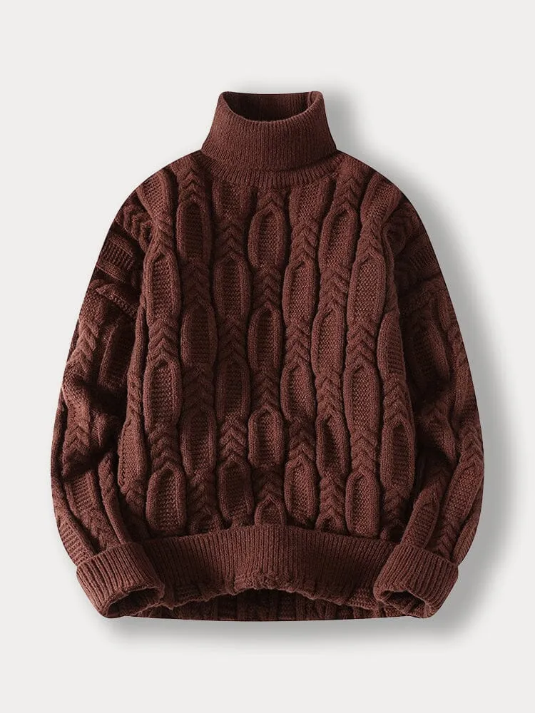 Turtleneck Cable Knit Sweater sold by Coofandy product image thumbnail 5
