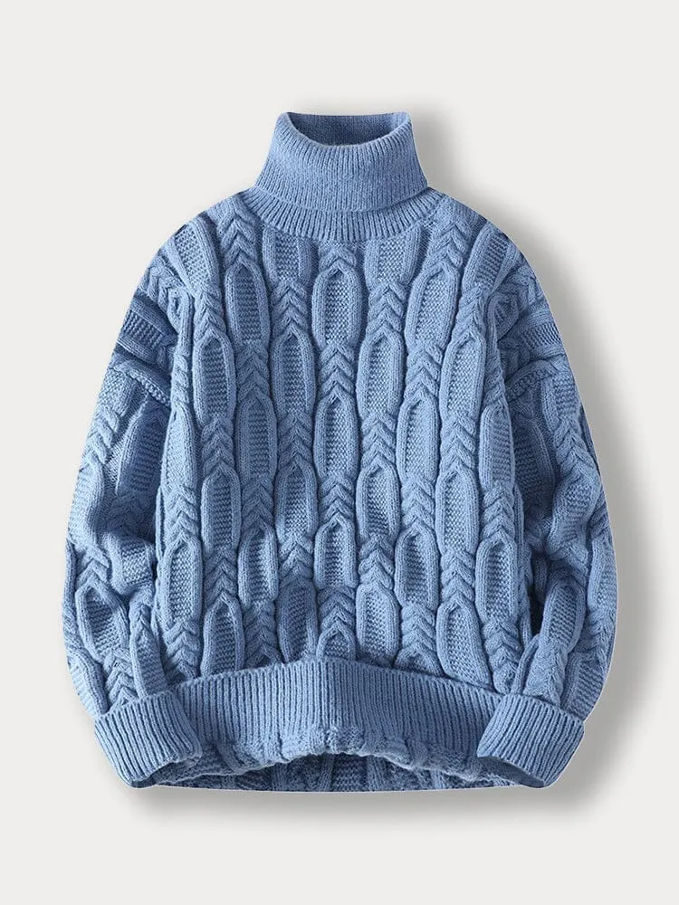 Turtleneck Cable Knit Sweater sold by Coofandy product image thumbnail 4