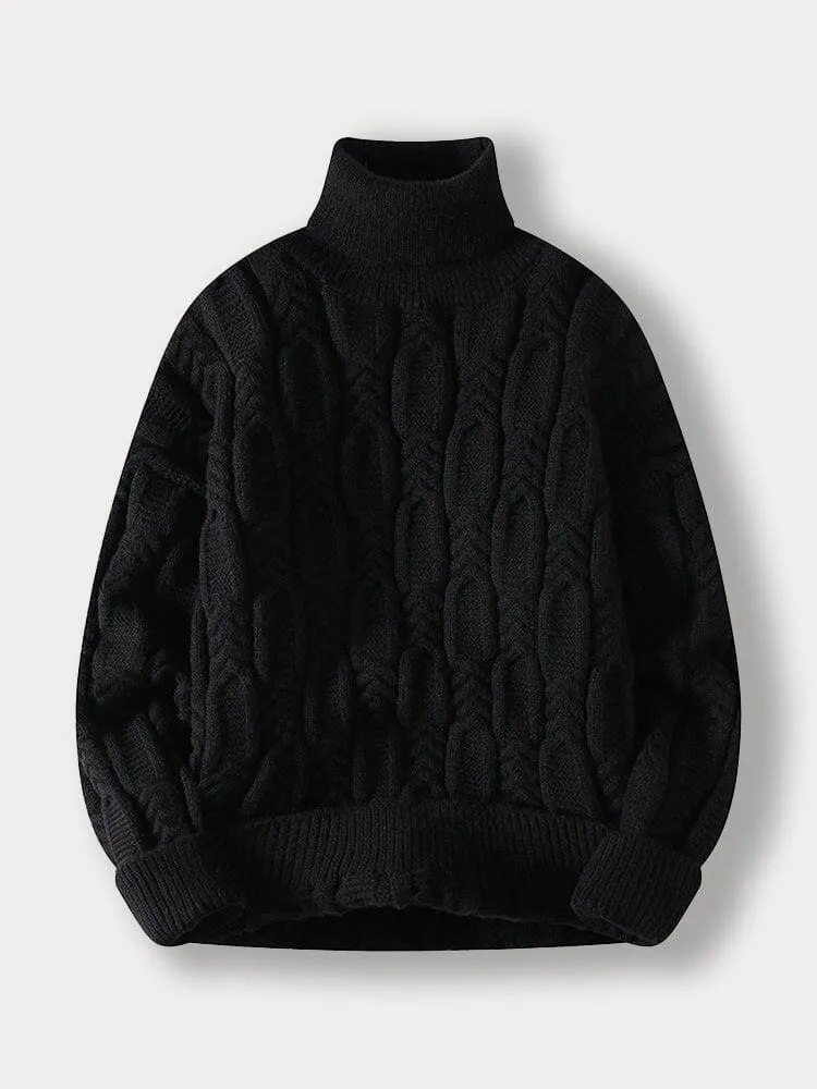 Turtleneck Cable Knit Sweater sold by Coofandy product image thumbnail 3