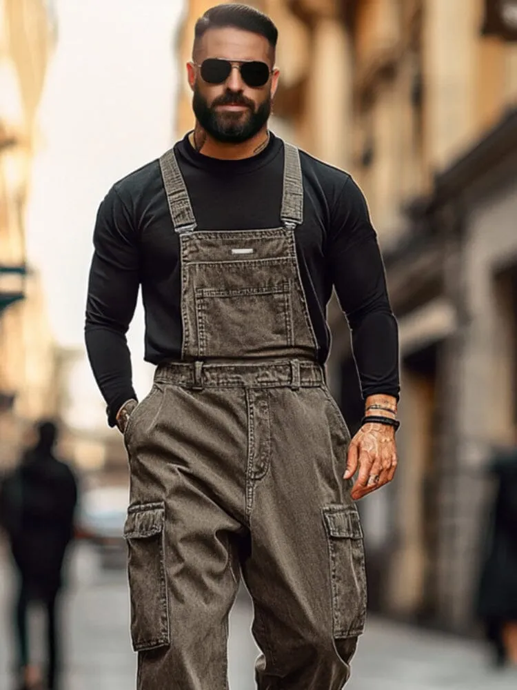 Utility Twill Cotton Cargo Overalls sold by Coofandy product image thumbnail 3