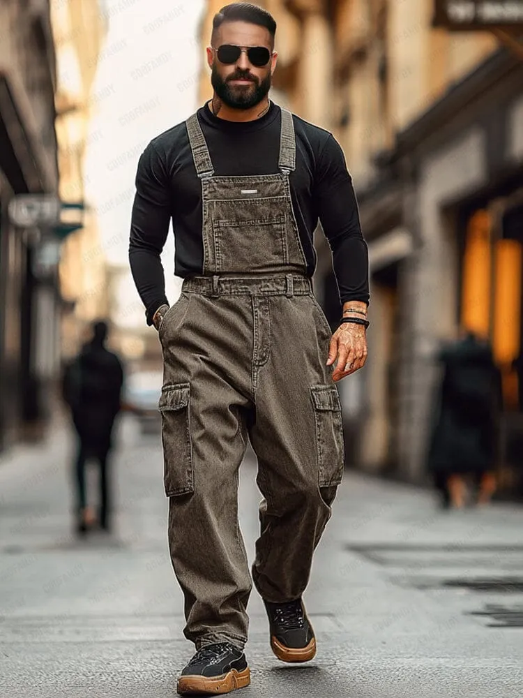 Utility Twill Cotton Cargo Overalls sold by Coofandy