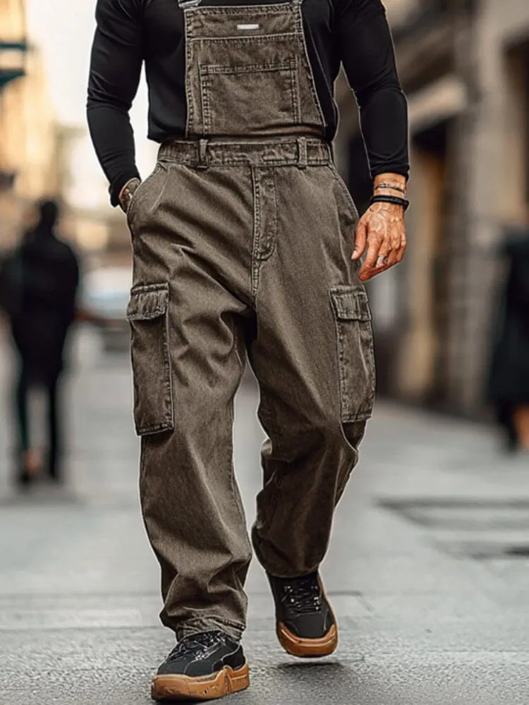 Utility Twill Cotton Cargo Overalls sold by Coofandy product image thumbnail 4