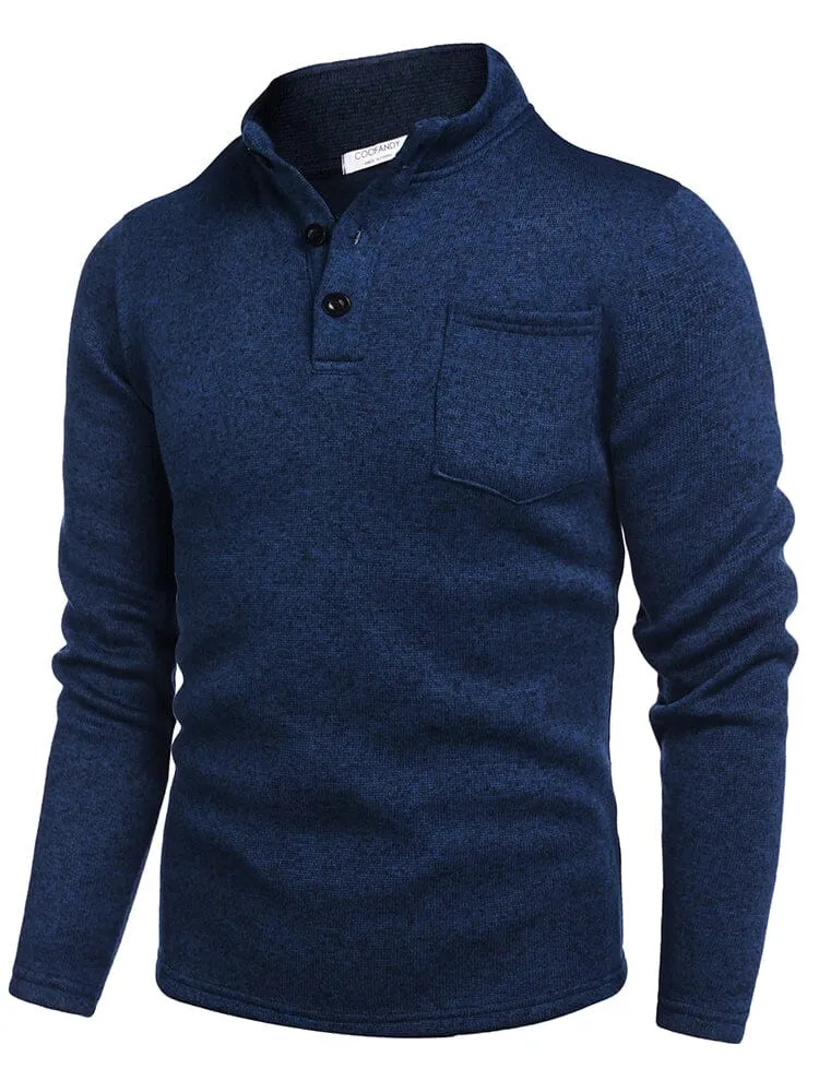 Thermal Fleece Henley Sweatshirt (US Only) sold by Coofandy product image thumbnail 5