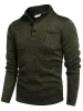 Thermal Fleece Henley Sweatshirt (US Only) sold by Coofandy