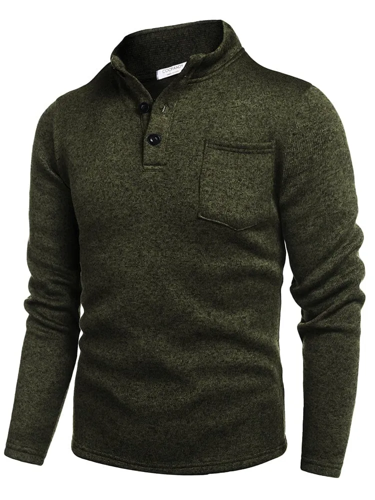 Thermal Fleece Henley Sweatshirt (US Only) sold by Coofandy product image thumbnail 4