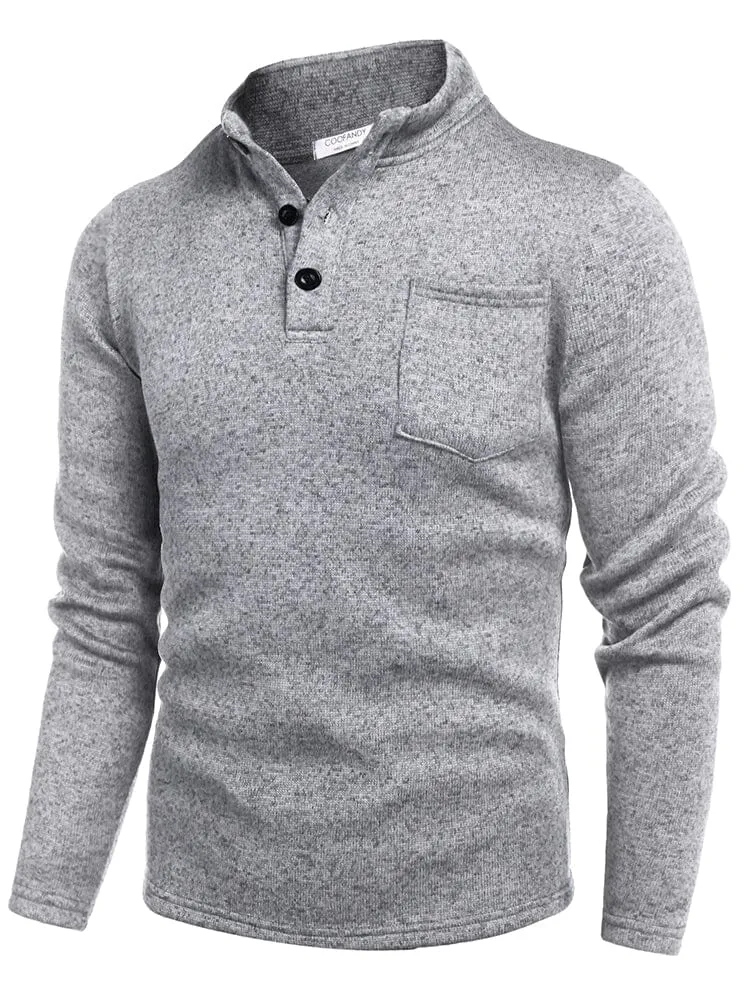 Thermal Fleece Henley Sweatshirt (US Only) sold by Coofandy product image thumbnail 3