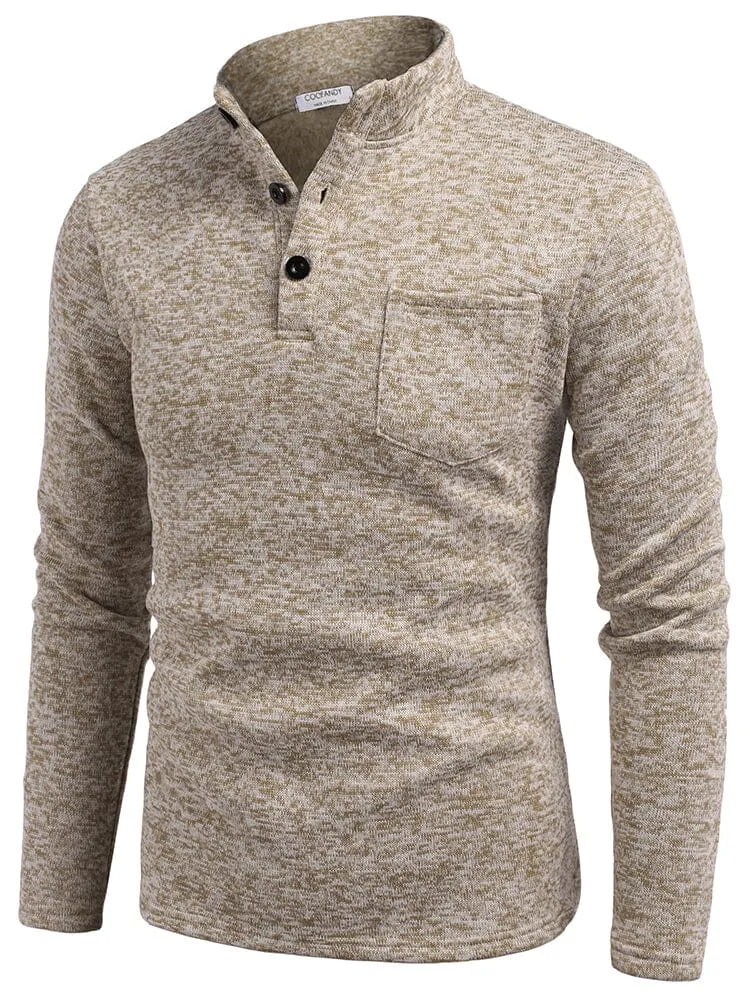 Thermal Fleece Henley Sweatshirt (US Only) sold by Coofandy product image thumbnail 2