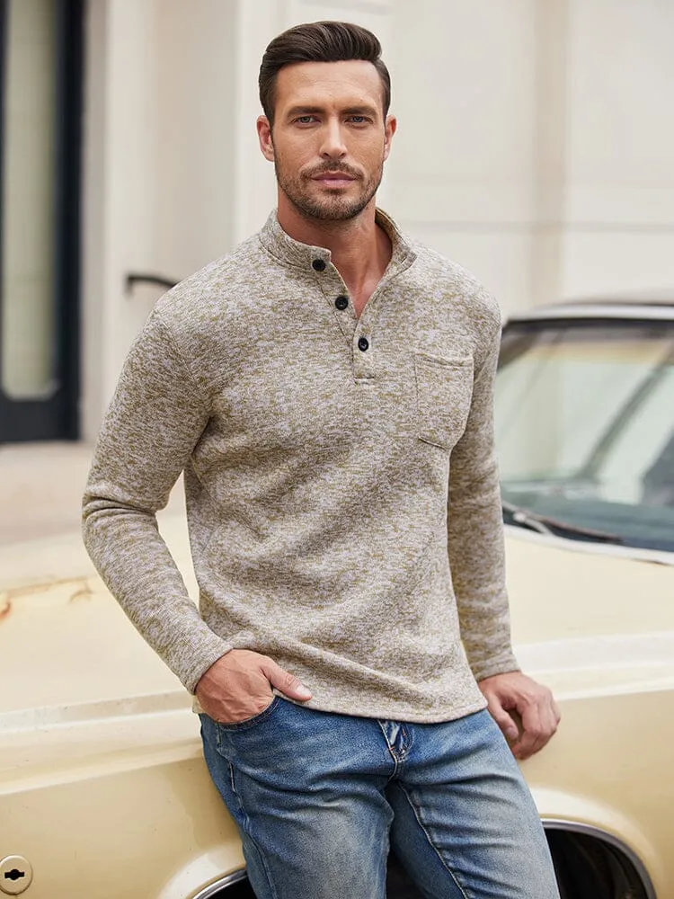 Thermal Fleece Henley Sweatshirt (US Only) sold by Coofandy