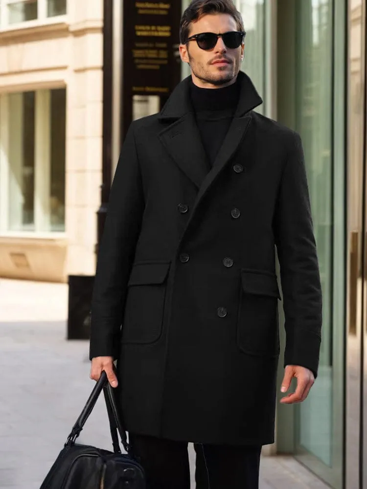 Casual Business Double-Breasted Tweed Coat sold by Coofandy product image thumbnail 2