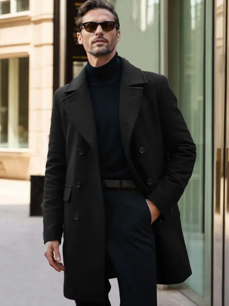 Casual Business Double-Breasted Tweed Coat sold by Coofandy