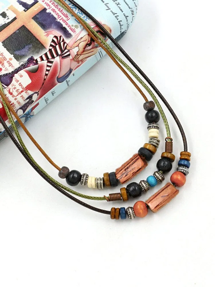 Ethnic Style Beaded Necklace sold by Coofandy product image thumbnail 4