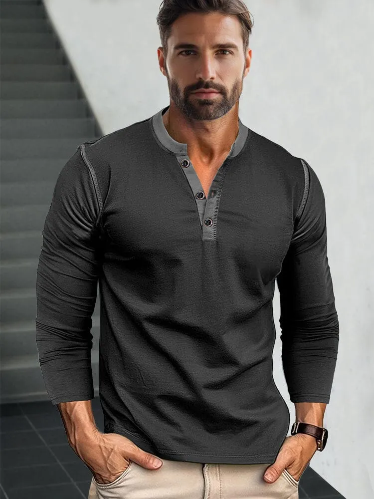Retro Style Versatile Henley Shirt sold by Coofandy