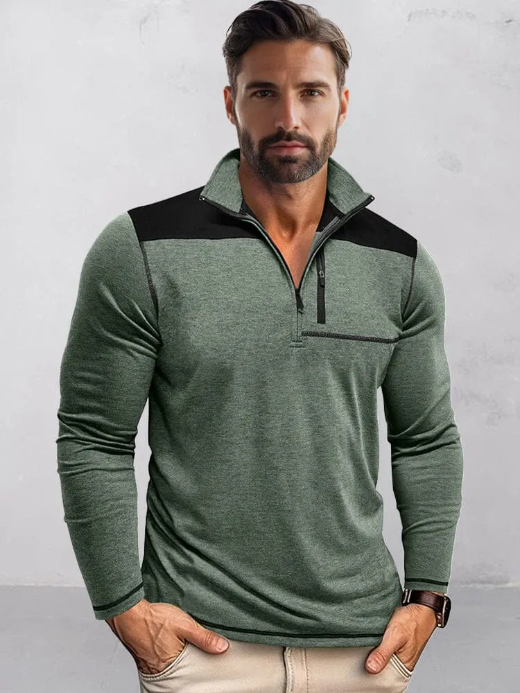 Casual Textured Color Block Polo Shirt sold by Coofandy product image thumbnail 3