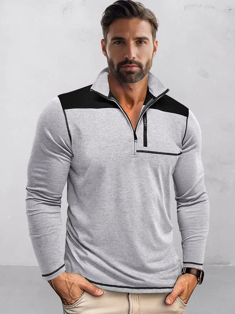 Casual Textured Color Block Polo Shirt sold by Coofandy product image thumbnail 4