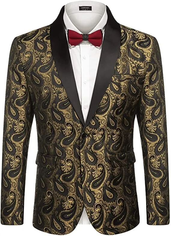 Paisley Tuxedo Shawl Lapel Blazer (US Only) sold by Coofandy product image thumbnail 5
