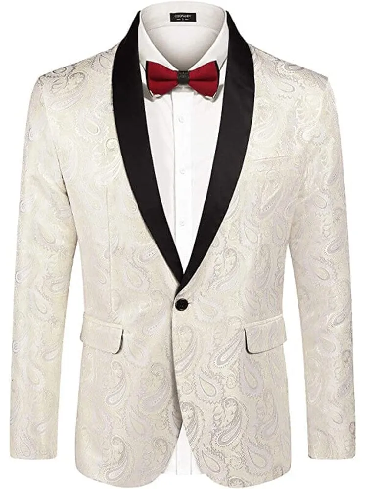 Paisley Tuxedo Shawl Lapel Blazer (US Only) sold by Coofandy product image thumbnail 2