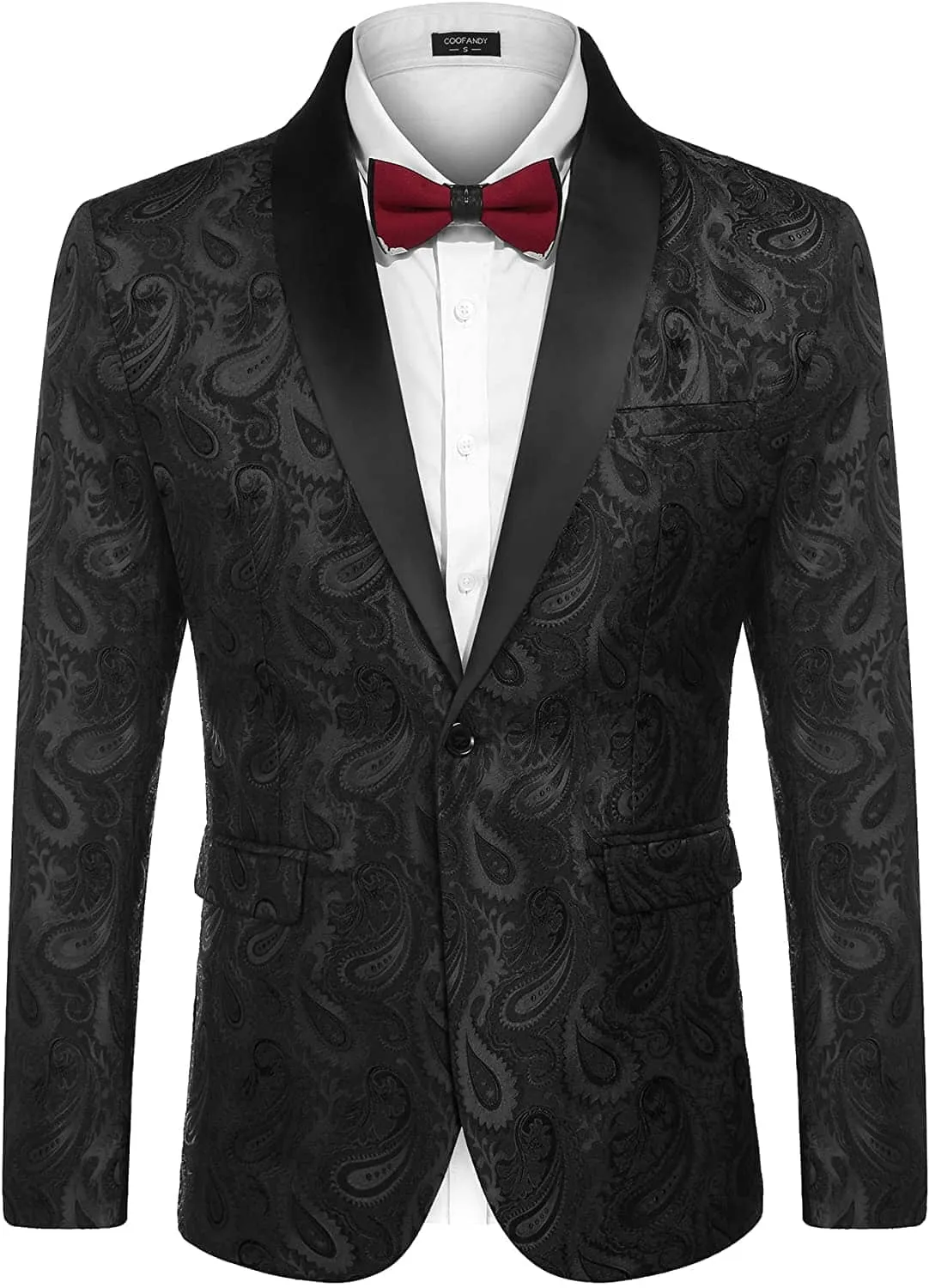 Paisley Tuxedo Shawl Lapel Blazer (US Only) sold by Coofandy product image thumbnail 3