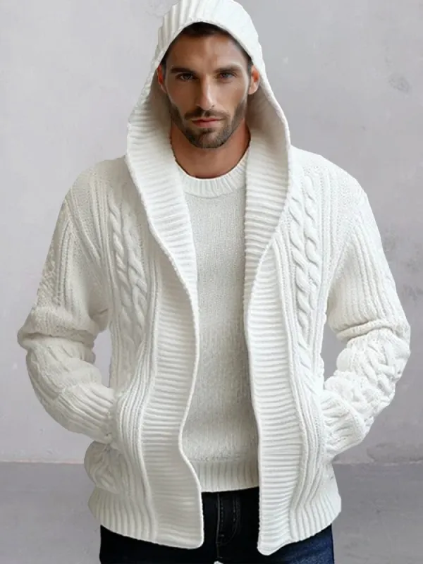 Casual Cable Knit Open Front Cardigan sold by Coofandy