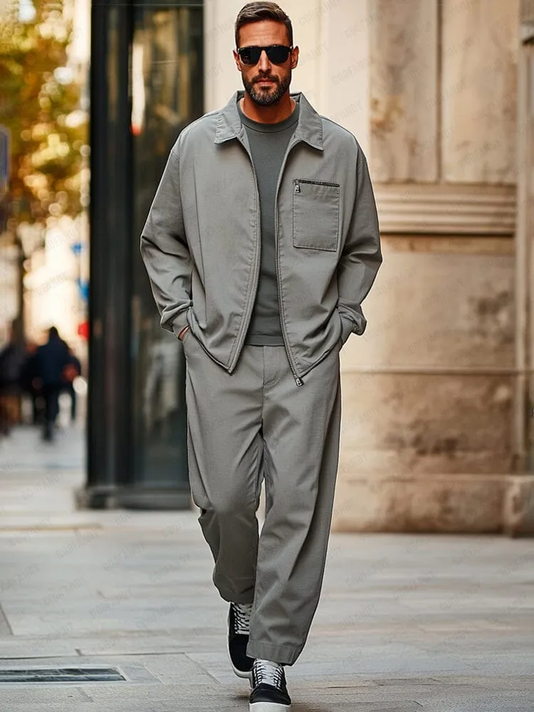 Workwear Inspired Jacket Pants Set sold by Coofandy