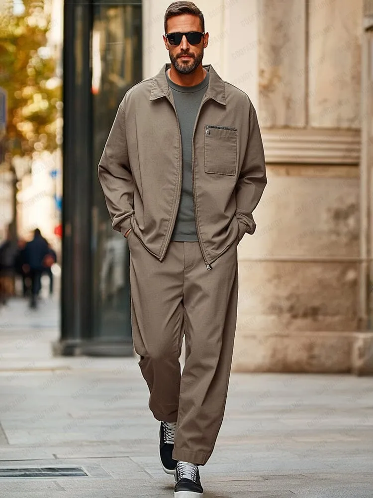 Workwear Inspired Jacket Pants Set sold by Coofandy product image thumbnail 2