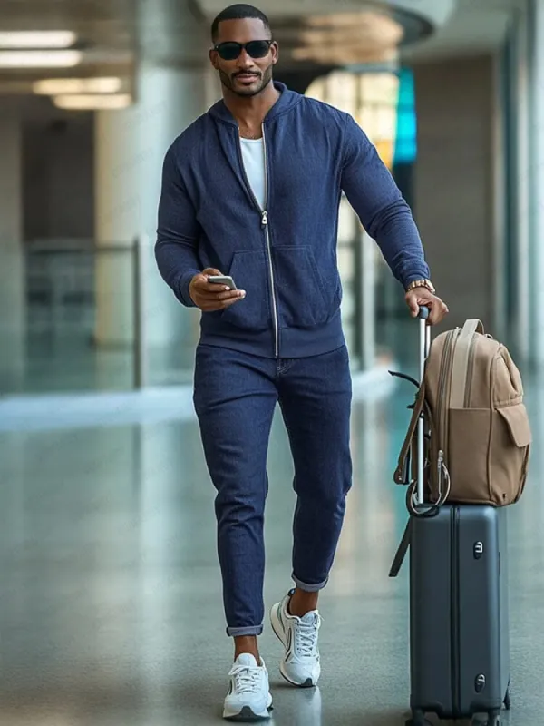 Athleisure Everyday Denim 2-Piece Outfit sold by Coofandy