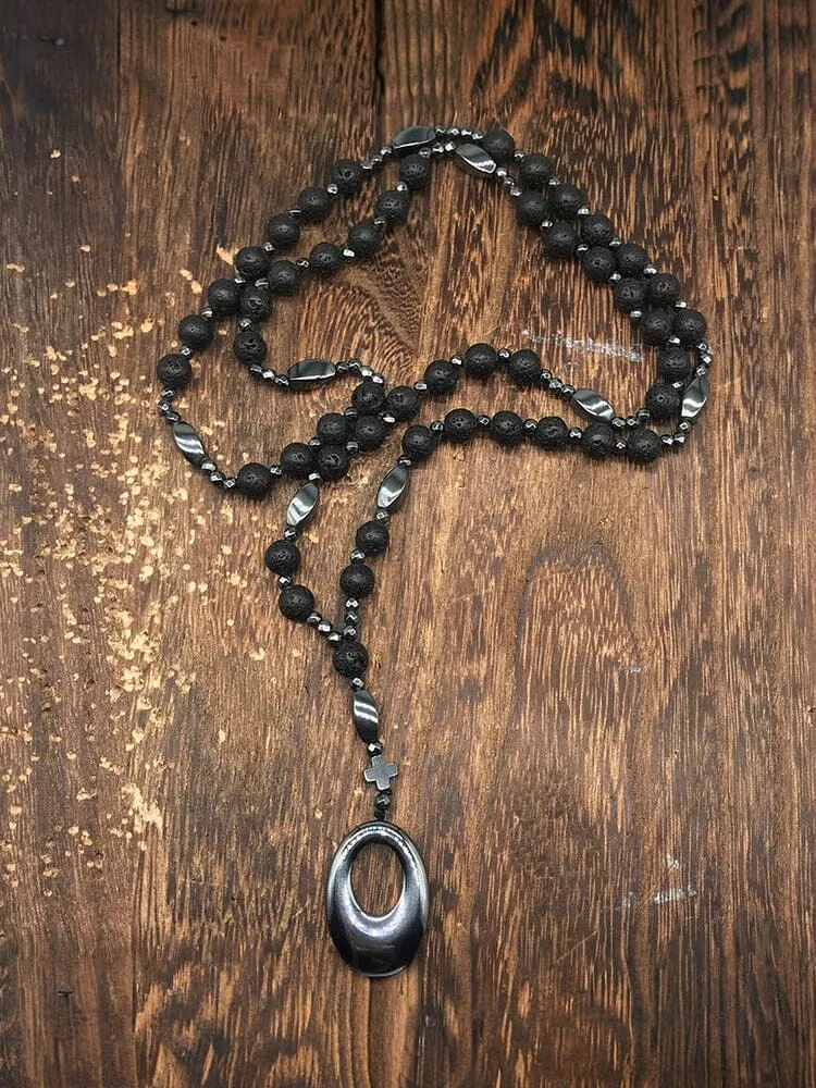 Natural Stone Cross Pendant Necklace sold by Coofandy product image thumbnail 4