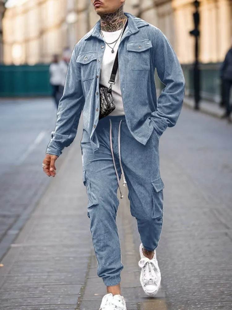 Cargo Style Corduroy Jacket Pants Set sold by Coofandy product image thumbnail 4