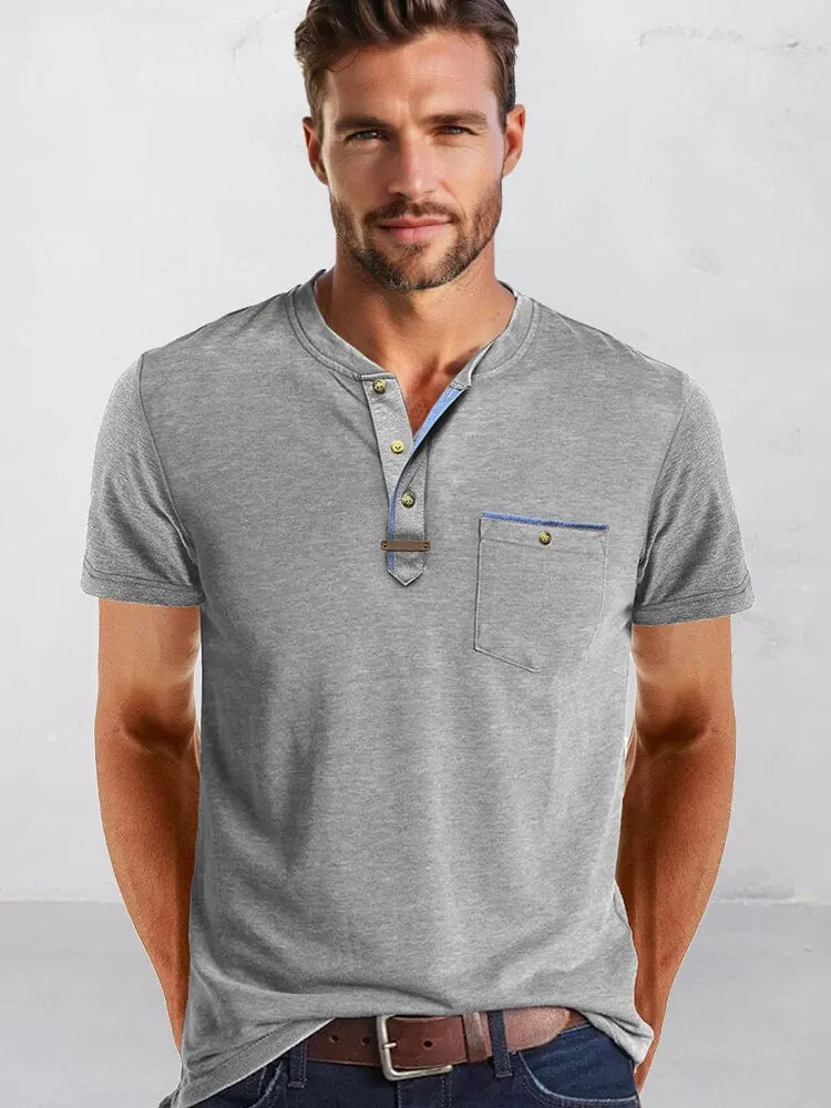 Classic Pure Ease Henley Shirt sold by Coofandy