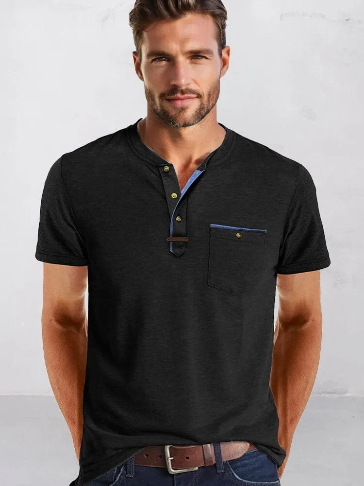 Classic Pure Ease Henley Shirt sold by Coofandy product image thumbnail 3