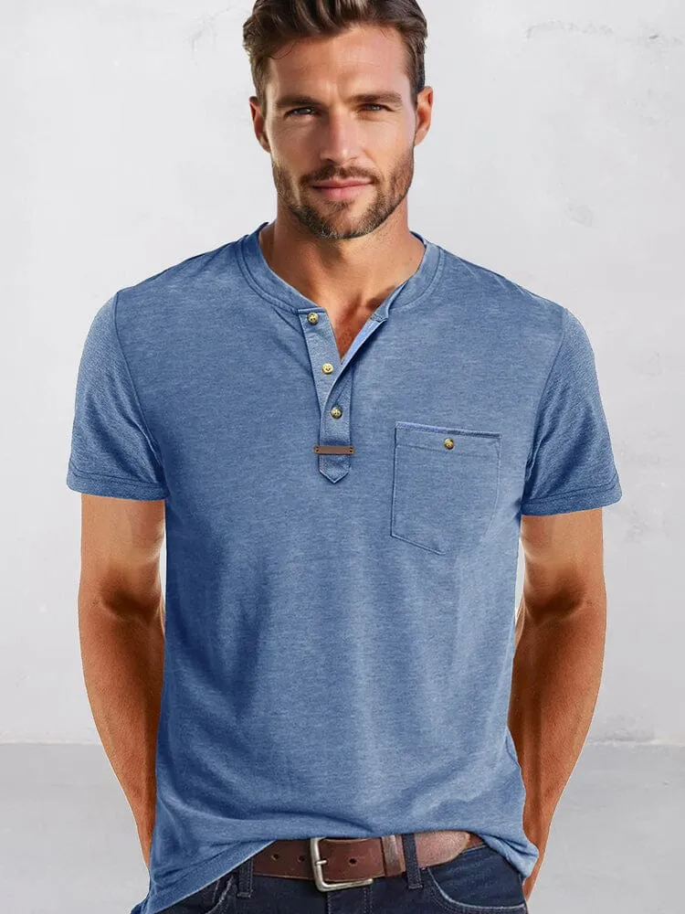 Classic Pure Ease Henley Shirt sold by Coofandy product image thumbnail 5