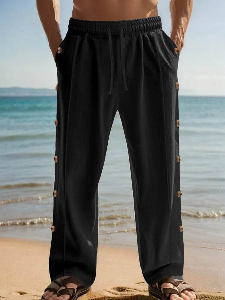 Linen Blend Straight Leg Pants sold by Coofandy product image thumbnail 3