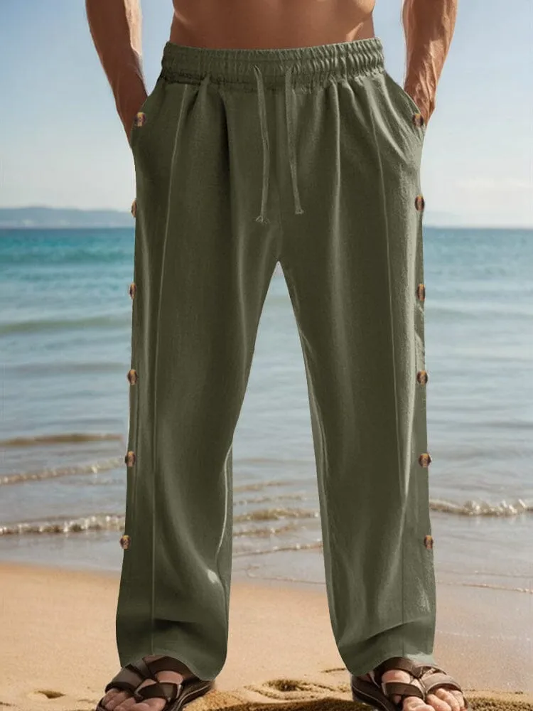 Linen Blend Straight Leg Pants sold by Coofandy product image thumbnail 2