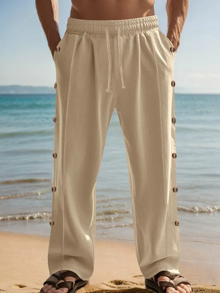 Linen Blend Straight Leg Pants sold by Coofandy
