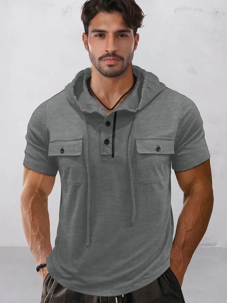 Athleisure Cargo Hooded Shirt sold by Coofandy product image thumbnail 5