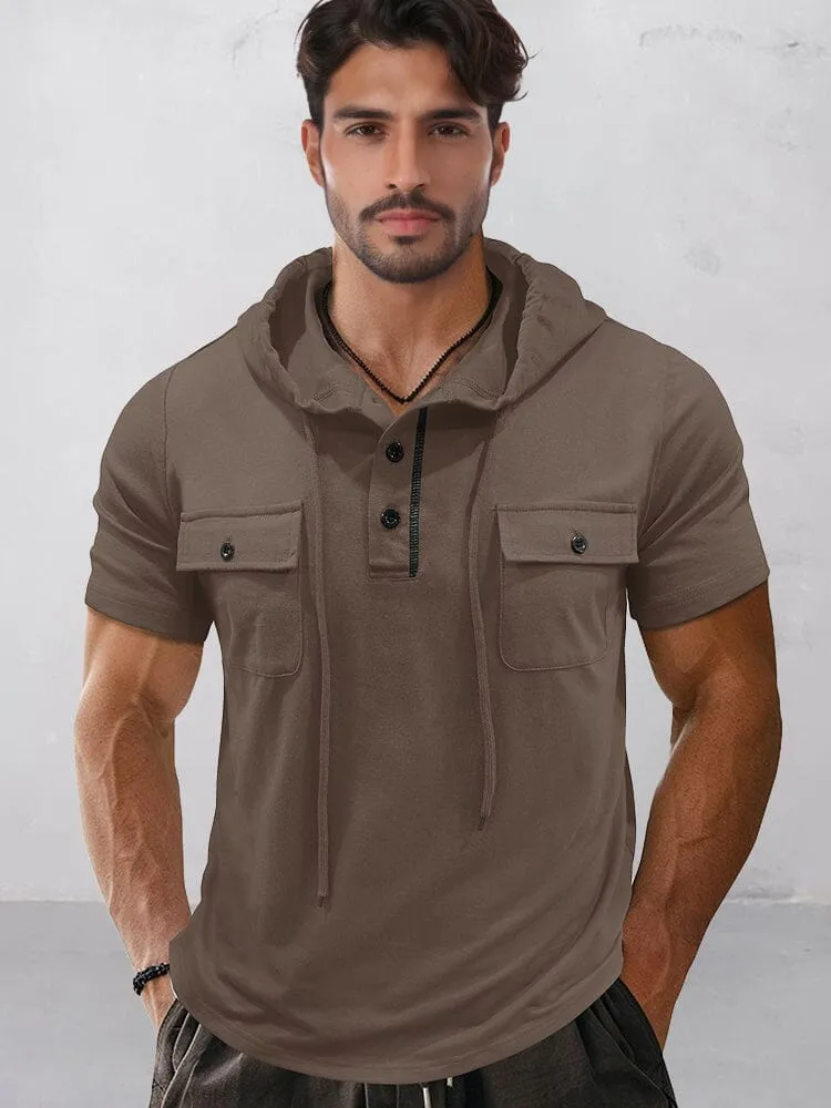 Athleisure Cargo Hooded Shirt sold by Coofandy product image thumbnail 4