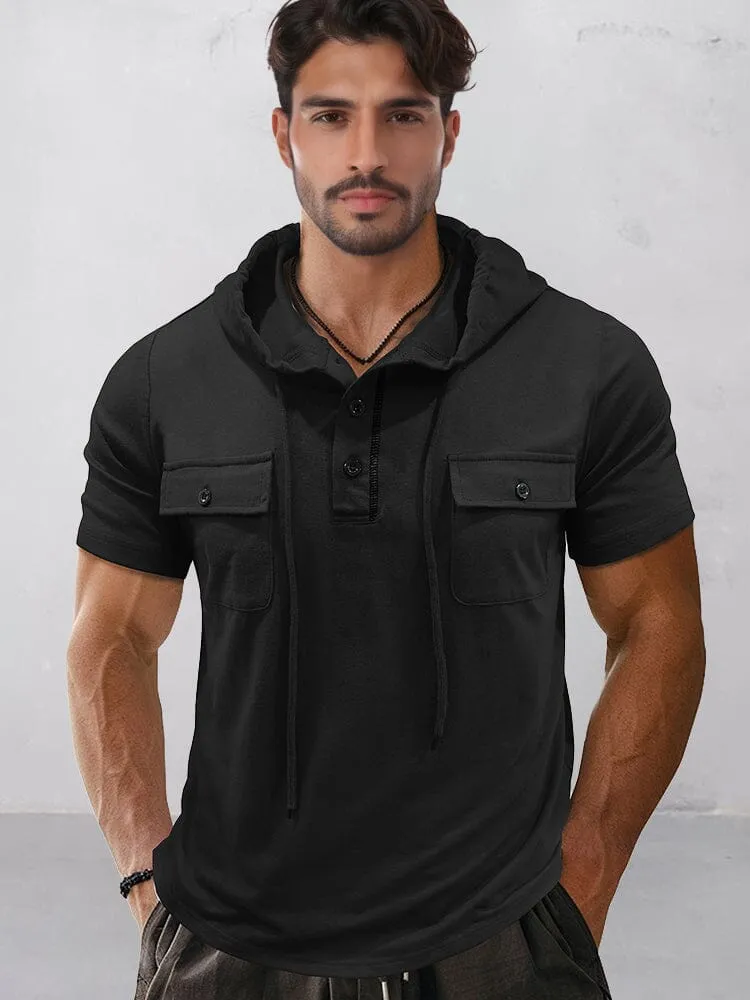 Athleisure Cargo Hooded Shirt sold by Coofandy product image thumbnail 3