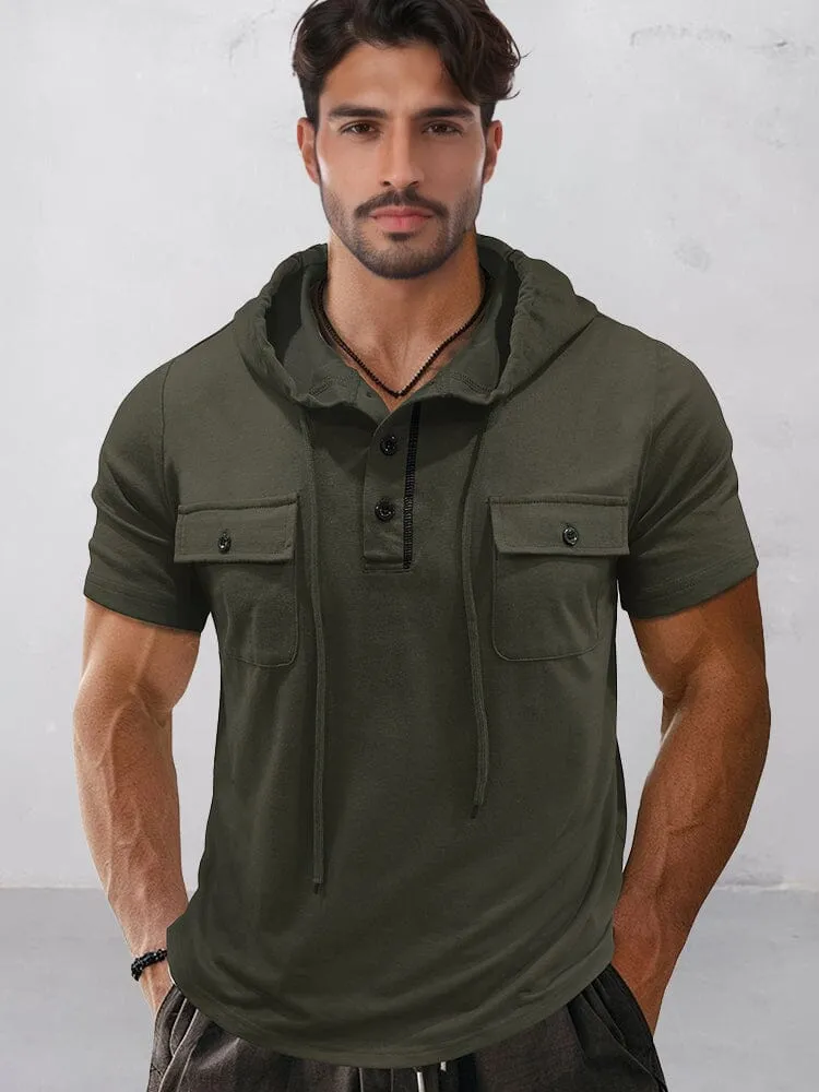 Athleisure Cargo Hooded Shirt sold by Coofandy product image thumbnail 2