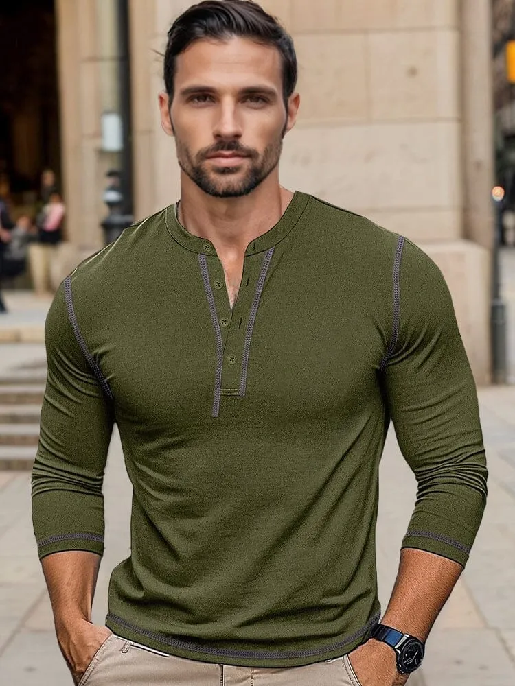 Regular Fit Cotton Henley Shirt sold by Coofandy product image thumbnail 2