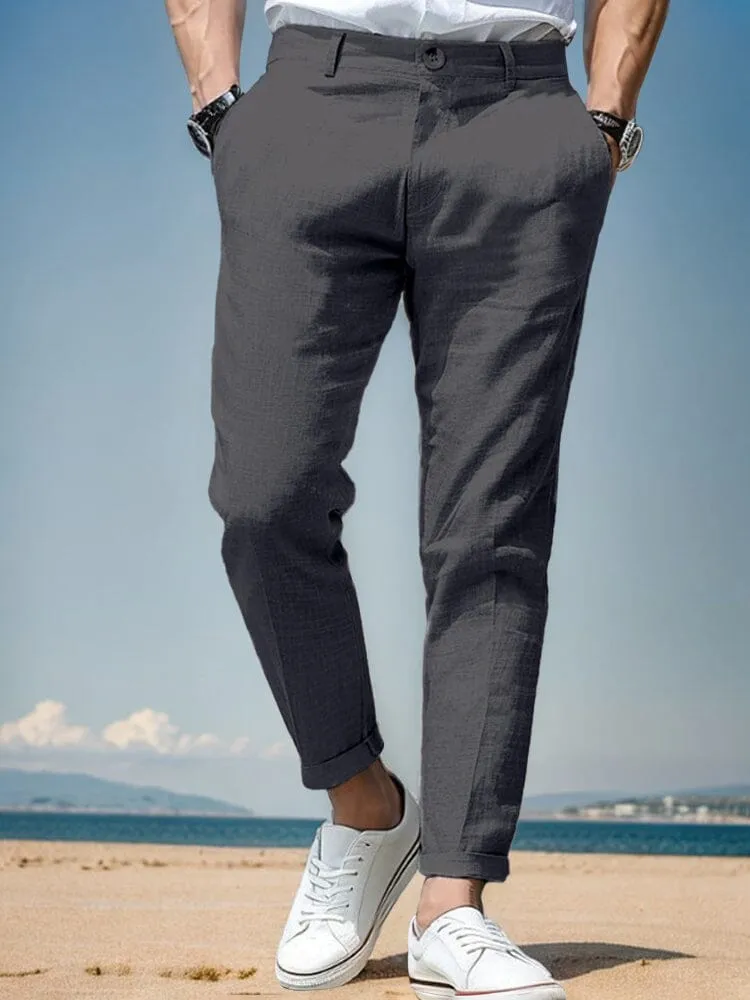 Everyday Ease Cotton Linen Tapered Pants sold by Coofandy product image thumbnail 5